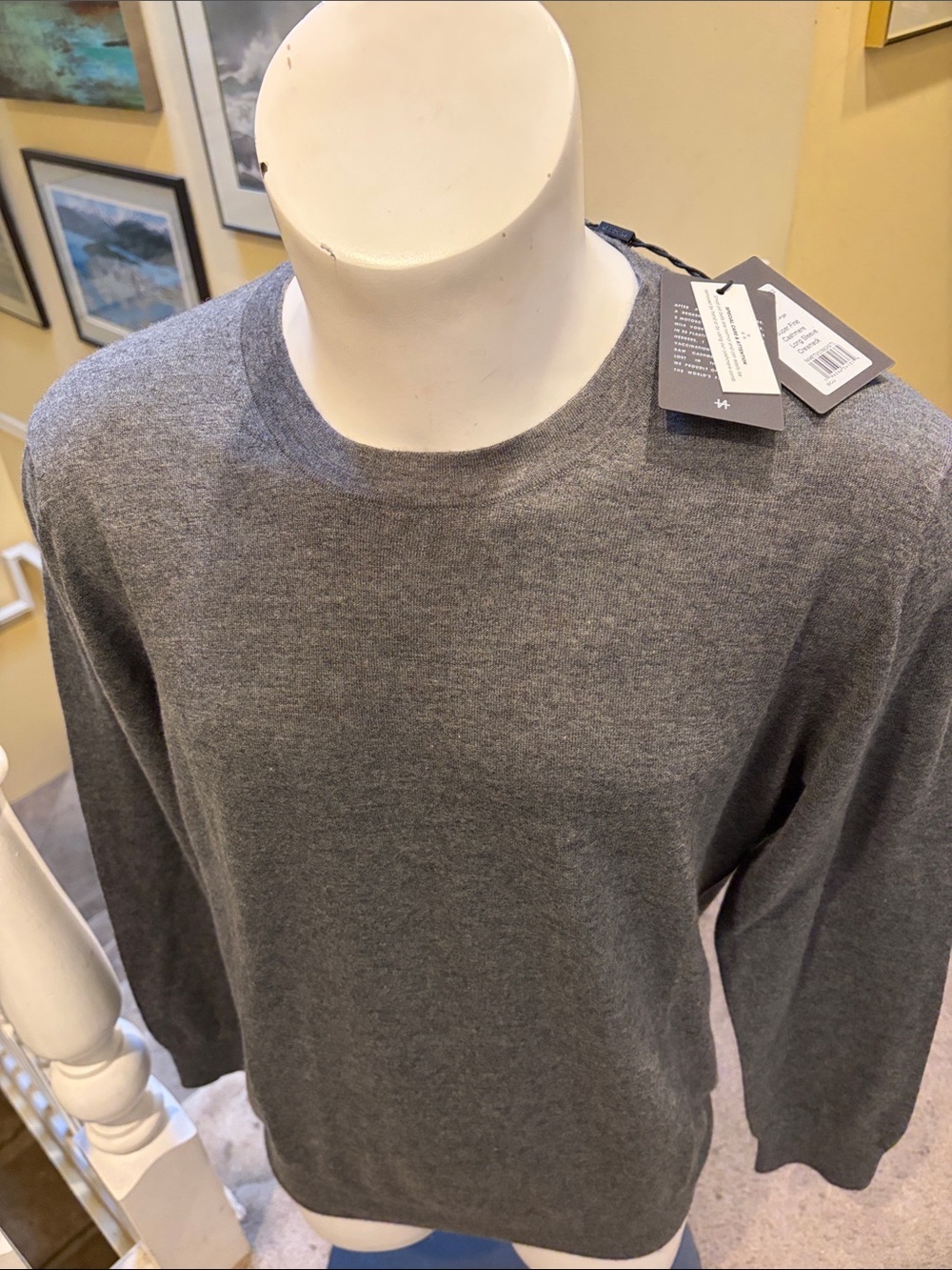 NAADAM Men's Gray Cashmere Crewneck Sweater